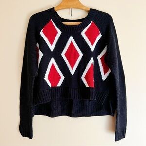 Rue 21 Black & Red Argyle Sweater